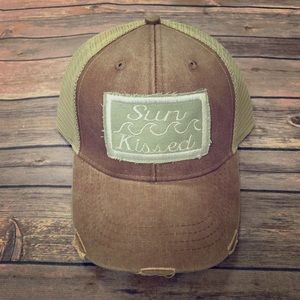 Distressed Sun Kissed Embroidered Trucker Hat